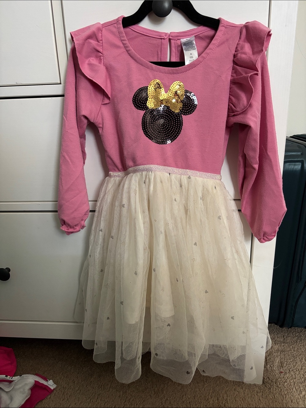 Disney Minnie Mouse Pink Long-Sleeve Tulle Dress